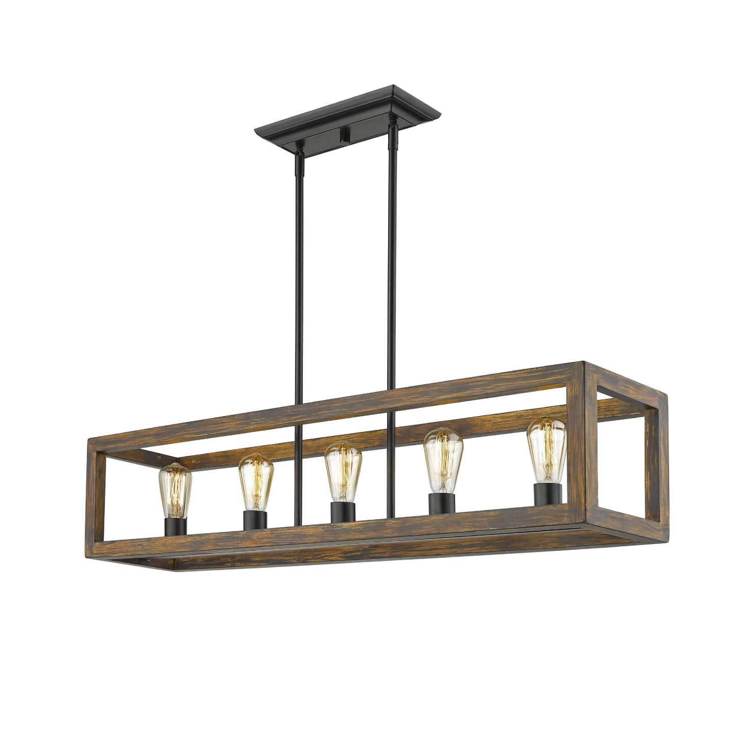Hannah 5 Light Linear Pendant in Matte Black