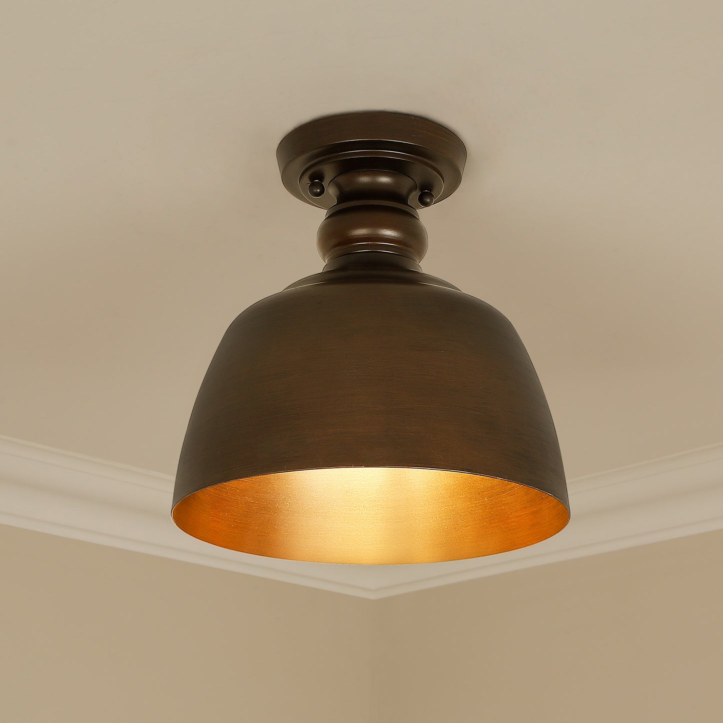 Sherlock Flush Mount in Rubbed Bronze