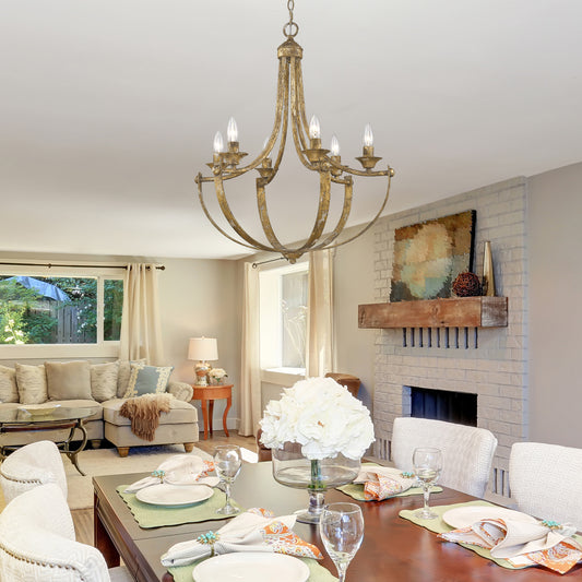 Victory 6-Light Chandelier in Heirloom Gold