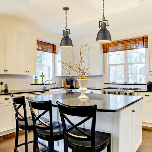 Quarry 1 Light Pendant in Antique Black Iron