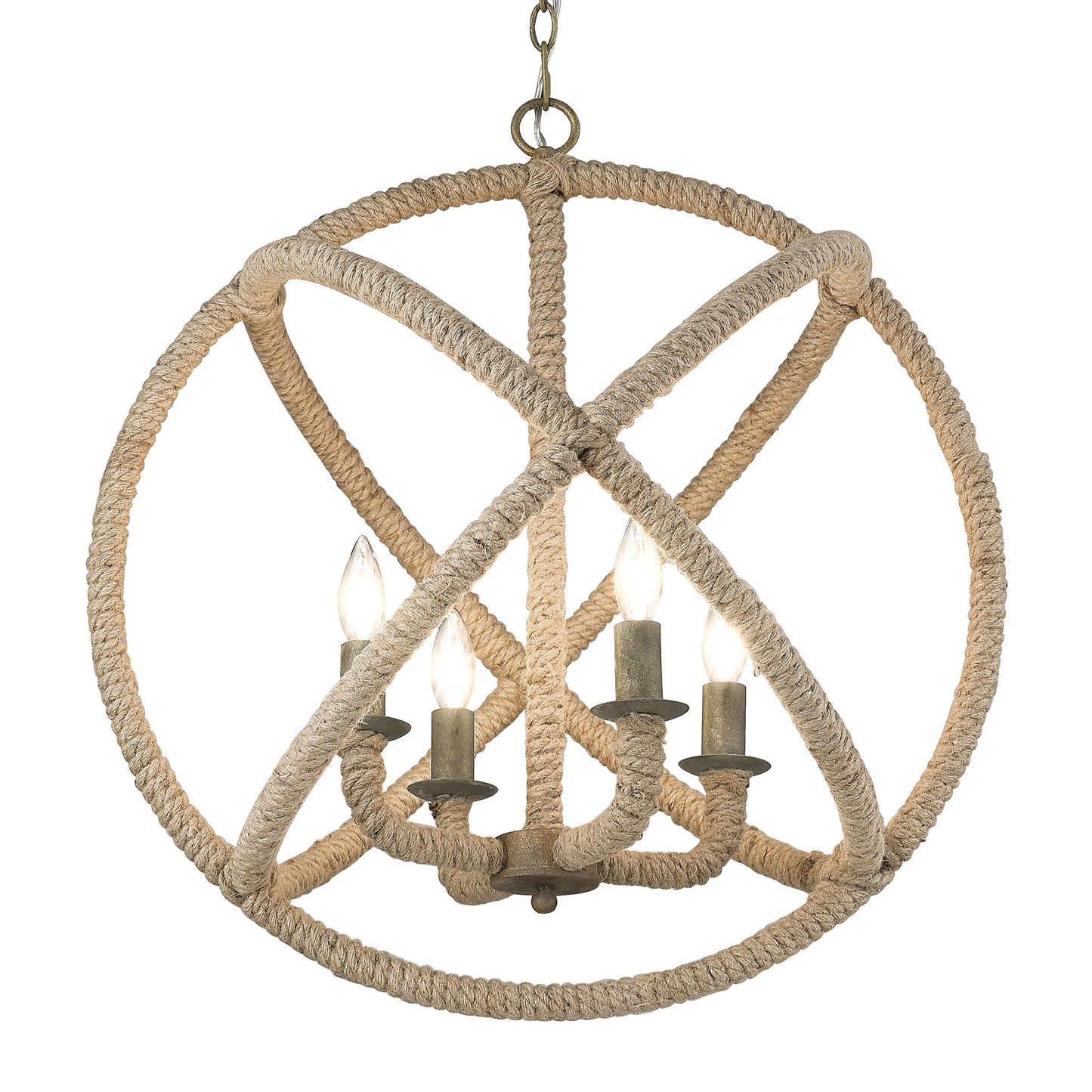 Marina 4-Light Chandelier in Burnished Chestnut