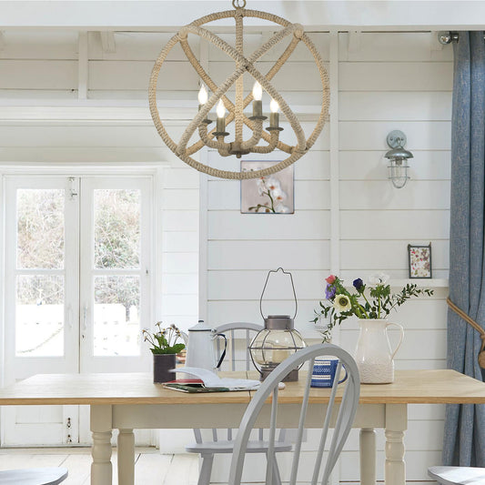 Marina 4-Light Chandelier in Burnished Chestnut