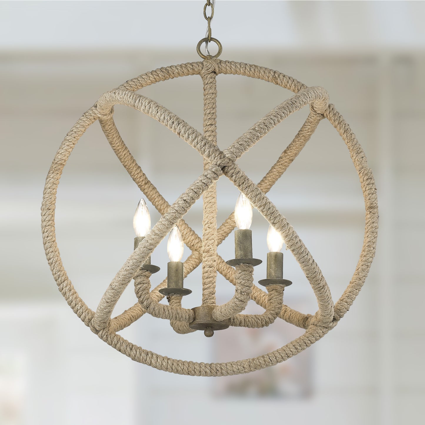 Marina 4-Light Chandelier in Burnished Chestnut