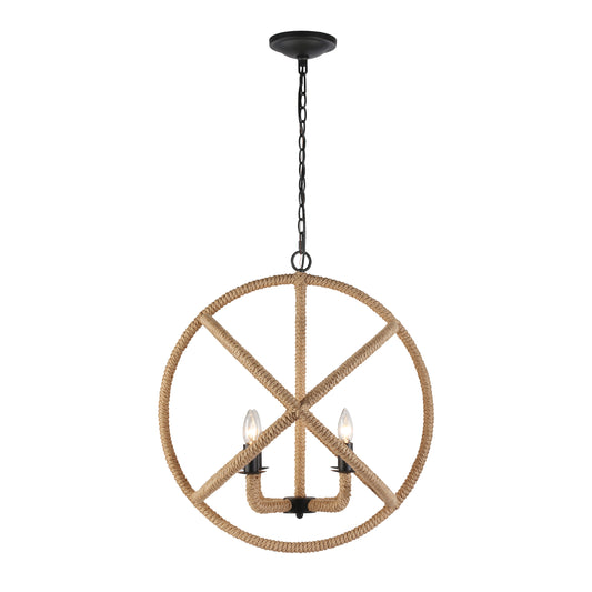 Marina 4-Light Chandelier in Natural Black