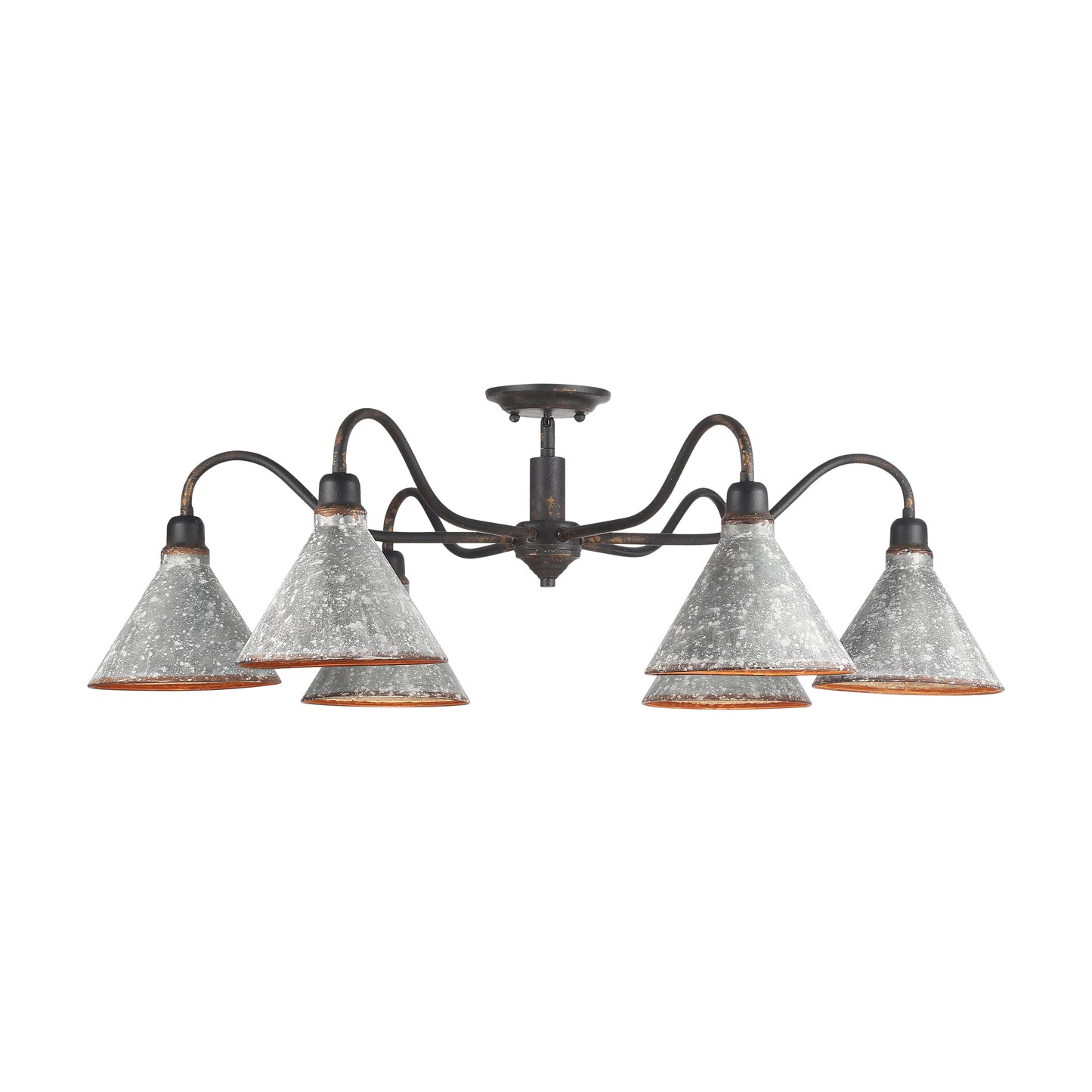 Alstott 6 Light Flush Mount in Antique Ivory with No Shade