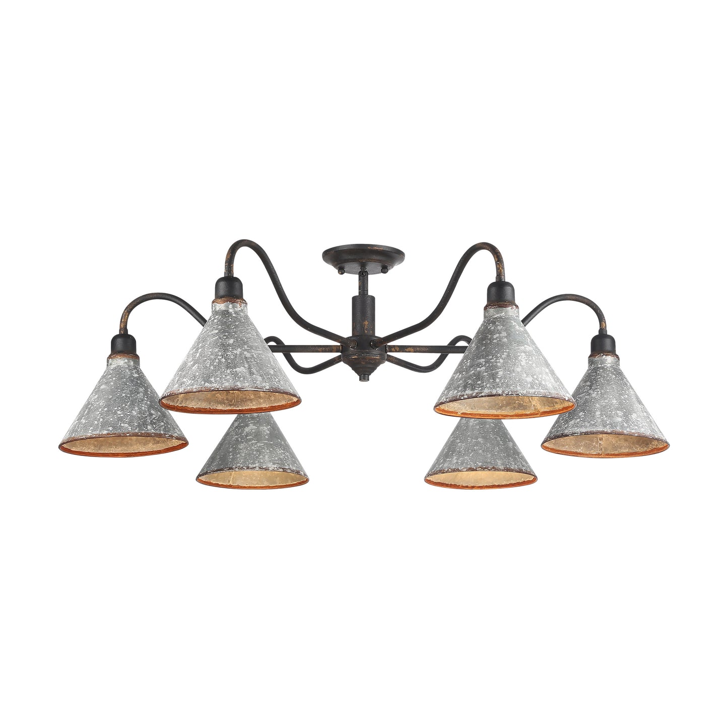Alstott 6 Light Flush Mount in Antique Ivory with No Shade