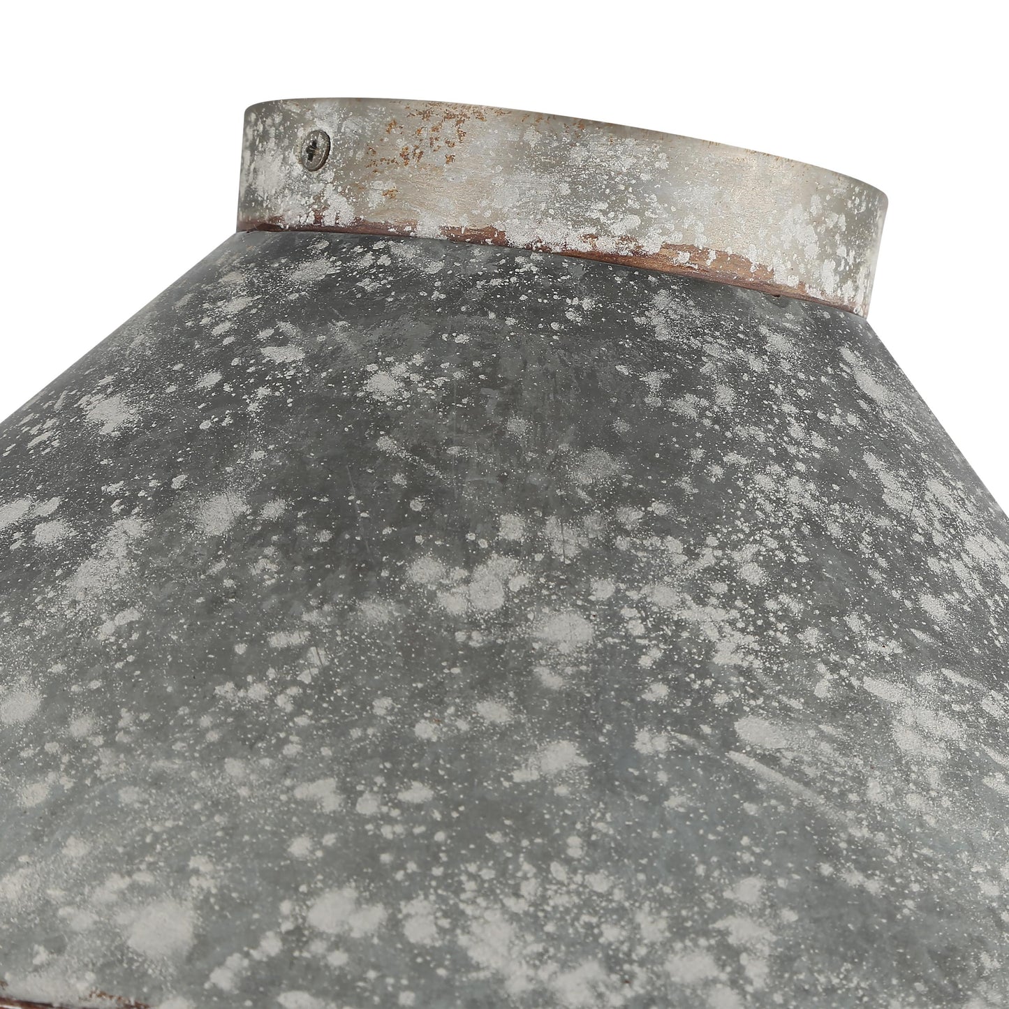 Alstott Flush Mount in Antique Black Iron with Galvanized Steel