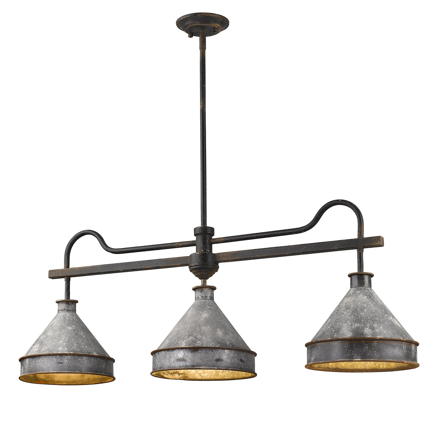 Alstott Linear Pendant in Antique Black Iron