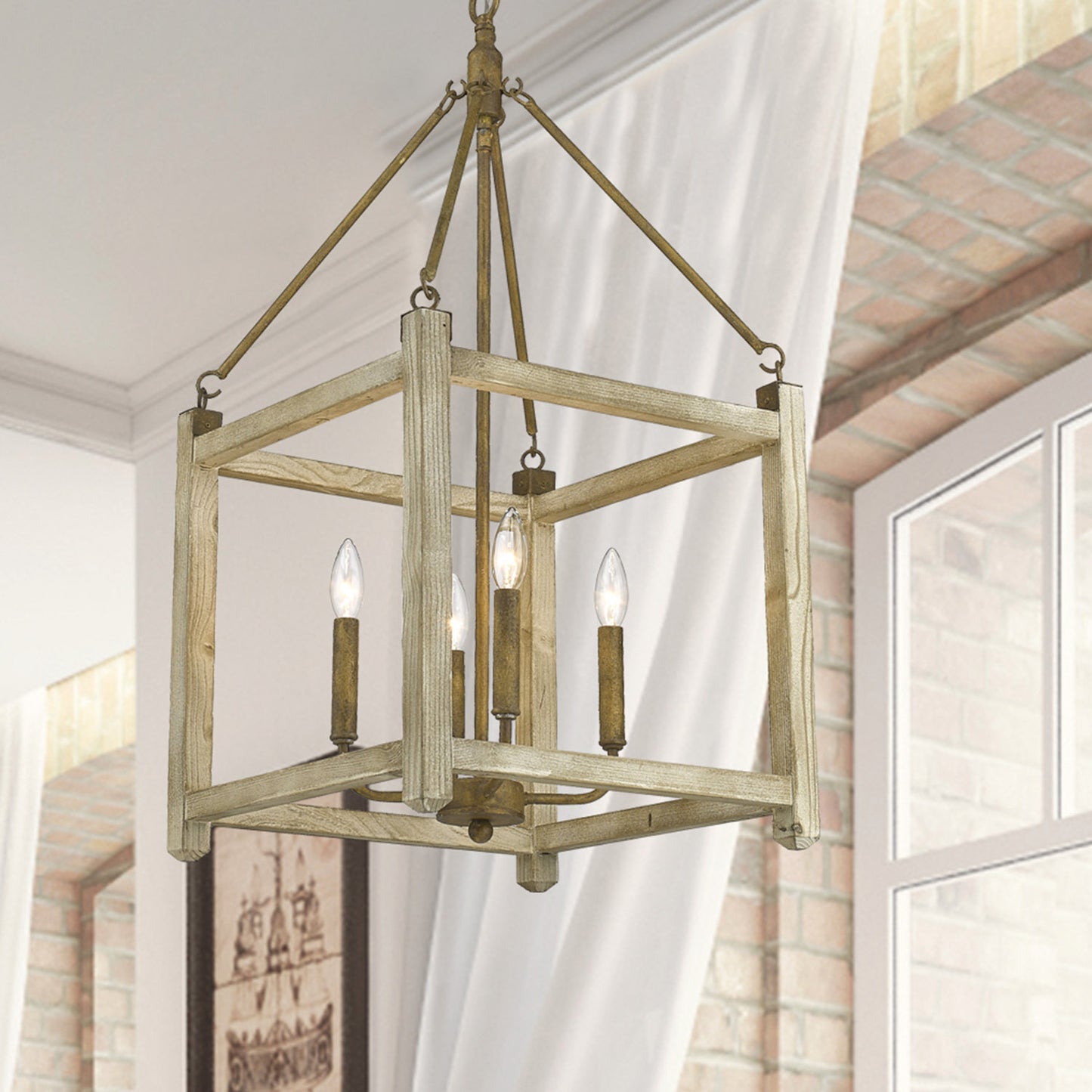 Buford- 4-Light Pendant in Burnished Chestnut