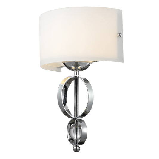 Valerie - Wall Sconce in Chrome with Etched Opal glass