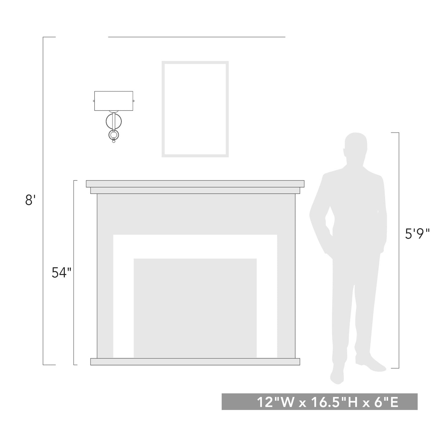 Valerie - Wall Sconce in Chrome with Etched Opal glass