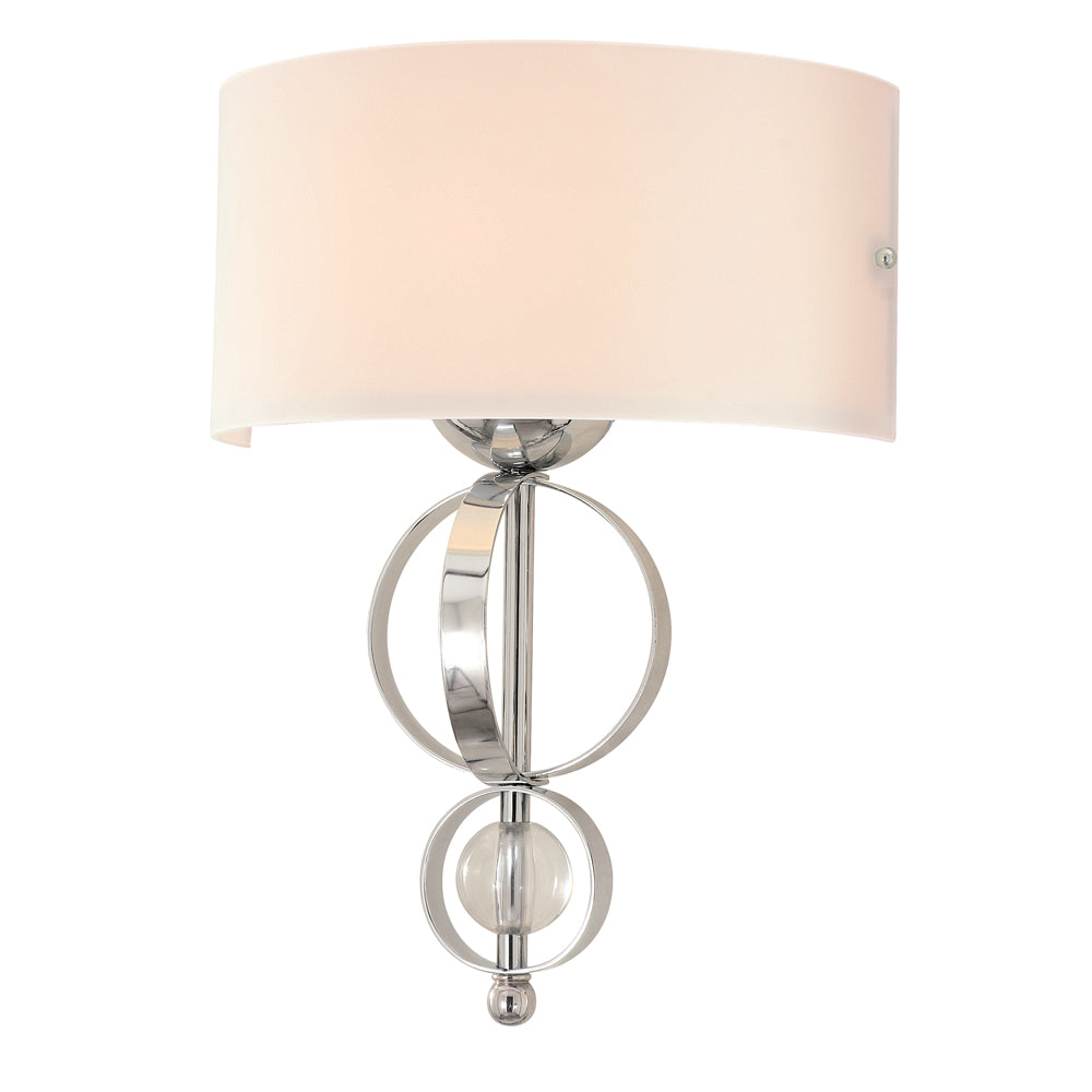 Valerie - Wall Sconce in Chrome with Etched Opal glass