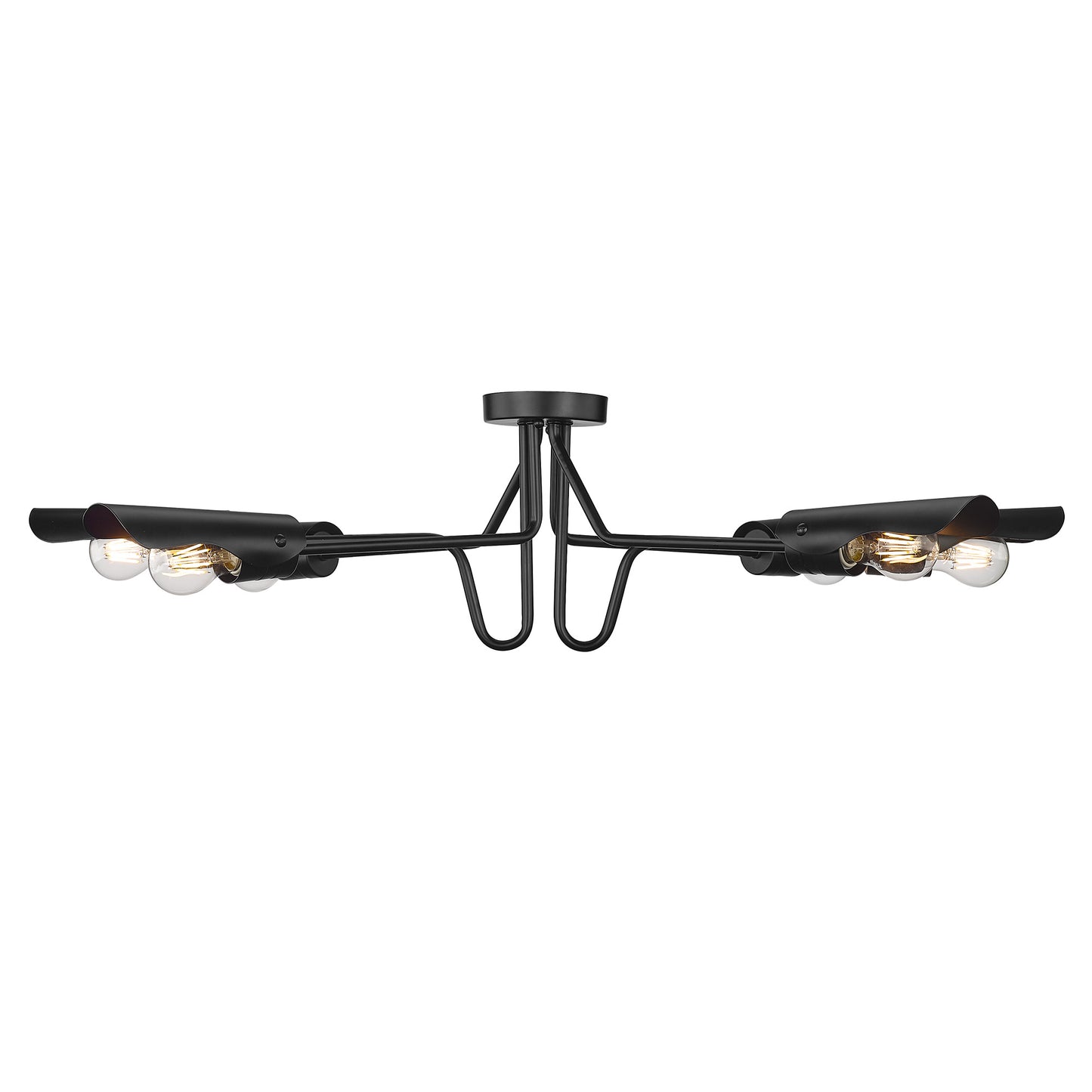 Issac 6 Light Semi-Flush in Matte Black