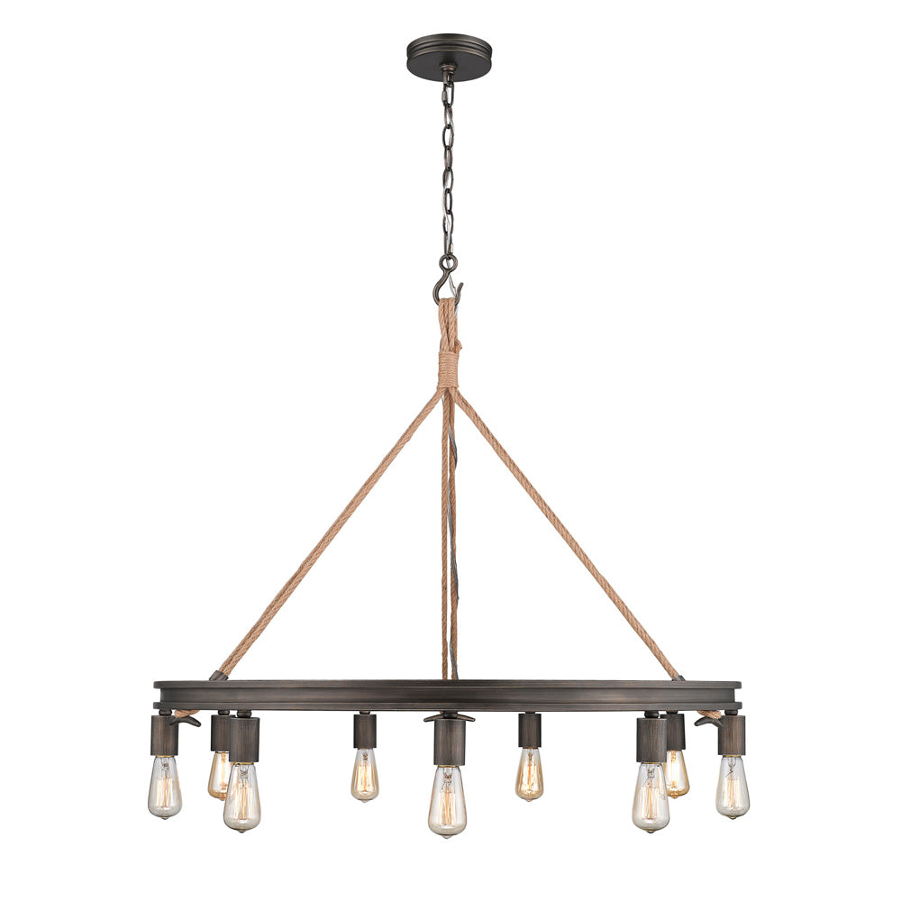 Ren 9 Light Chandelier in Gunmetal Bronze