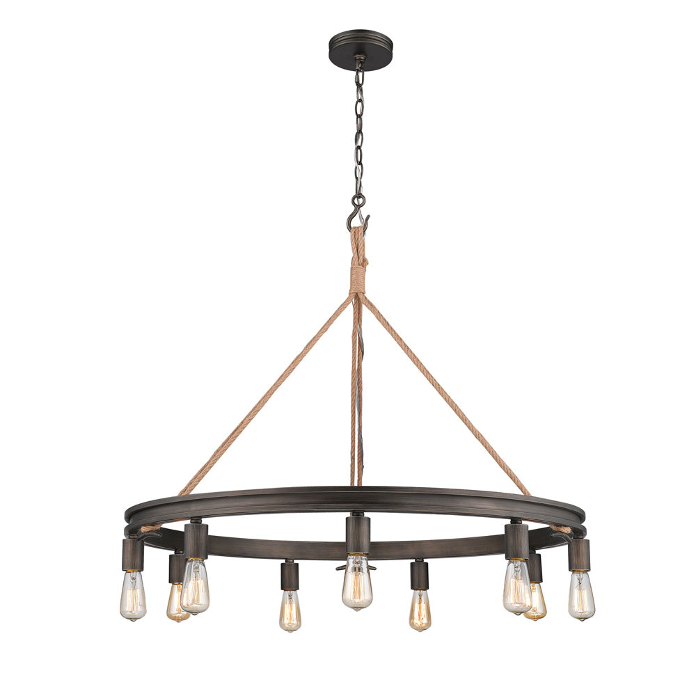 Ren 9 Light Chandelier in Gunmetal Bronze