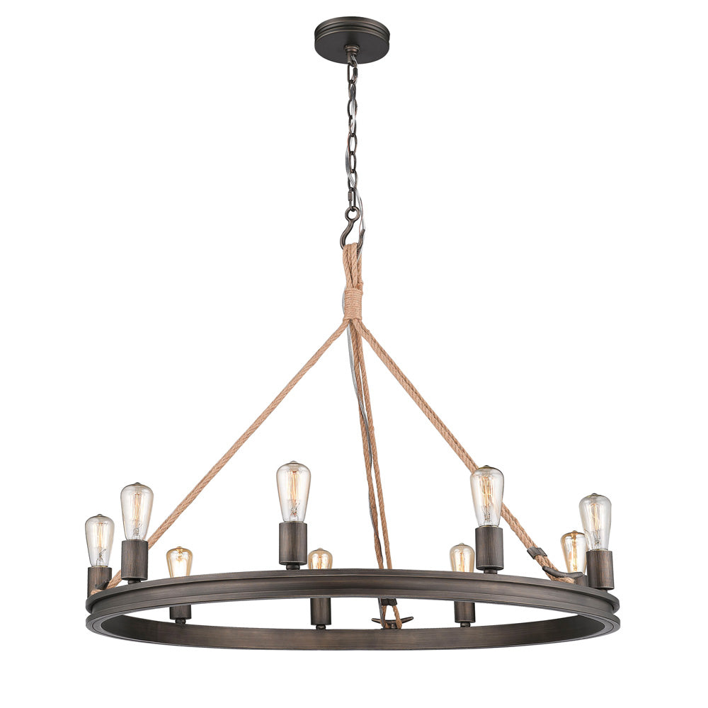 Ren 9 Light Chandelier in Gunmetal Bronze