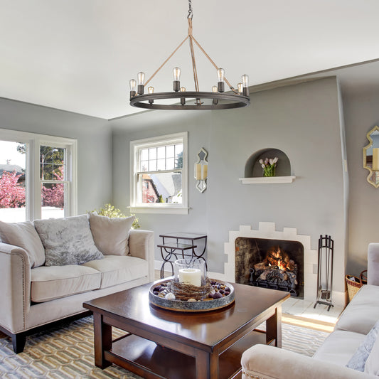 Ren 9 Light Chandelier in Gunmetal Bronze