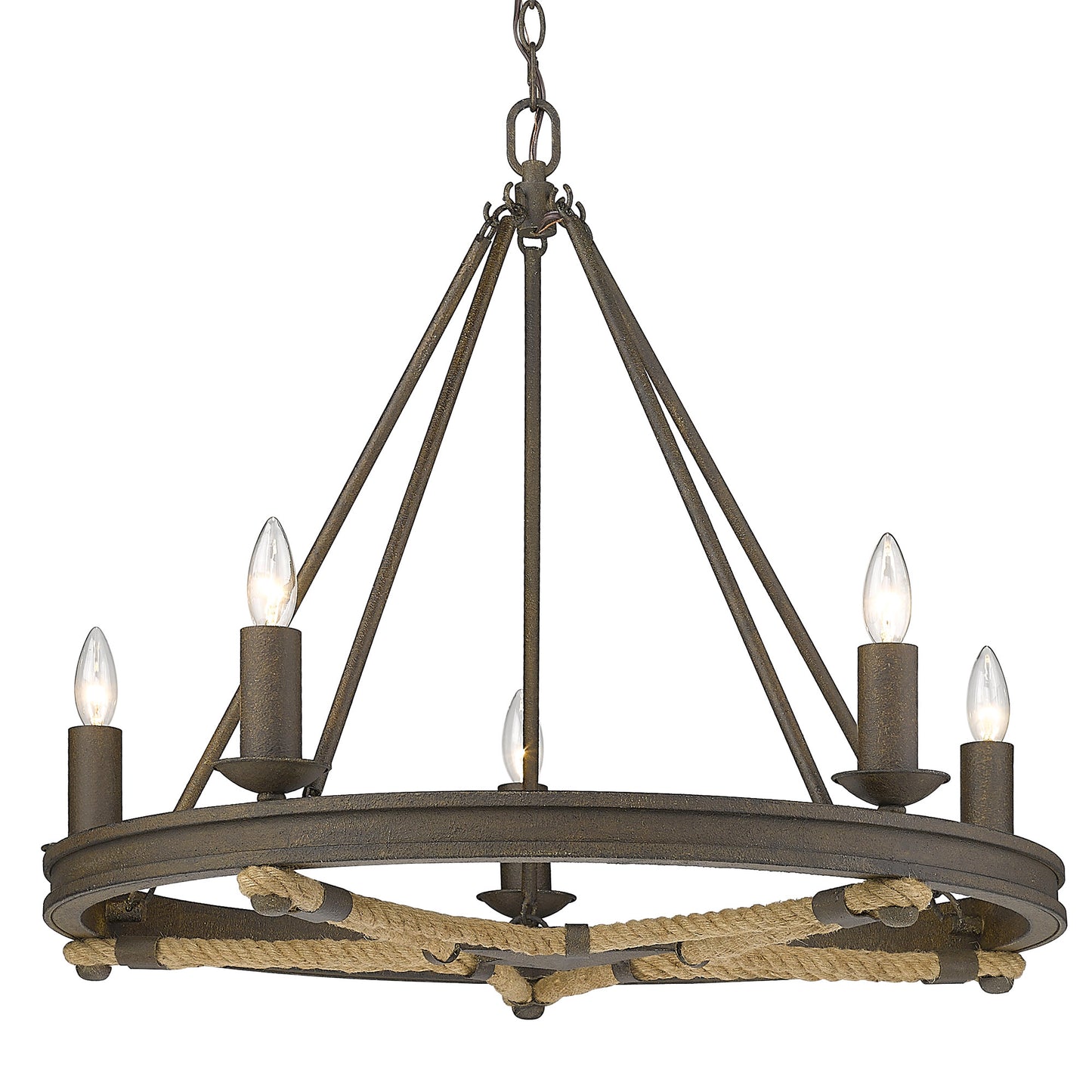 Loel 5-Light Chandelier in Dark Rust