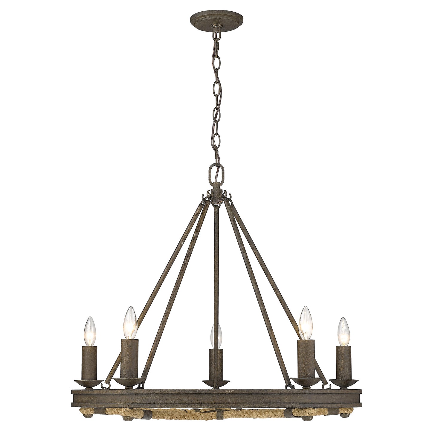 Loel 5-Light Chandelier in Dark Rust