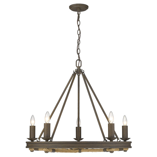 Loel 5-Light Chandelier in Dark Rust
