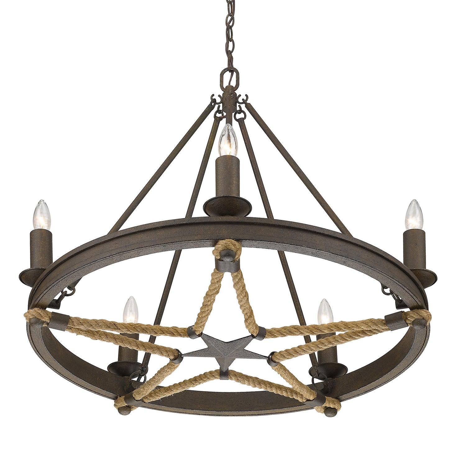 Loel 5-Light Chandelier in Dark Rust