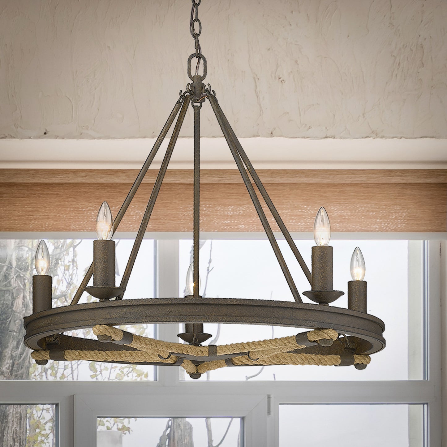 Loel 5-Light Chandelier in Dark Rust