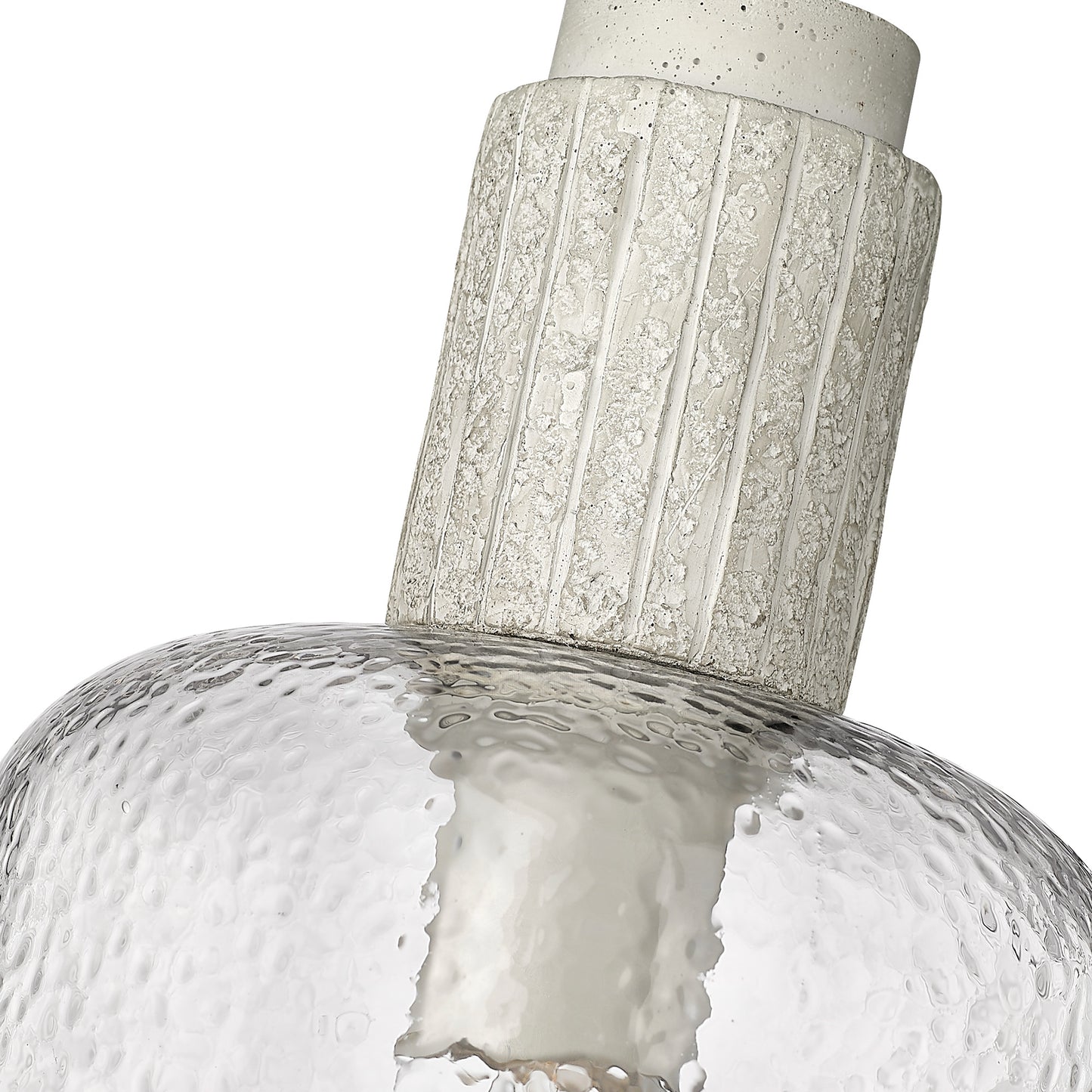 Pedro Small Pendant in Matte Black with Hammered Clear Glass