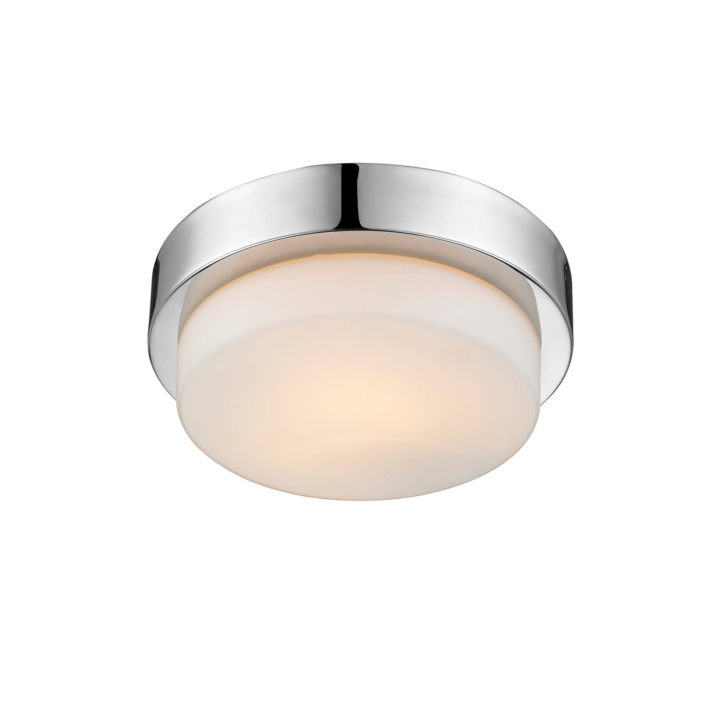 Adams CH Flush Mount in Chrome with Opal Glass Shade