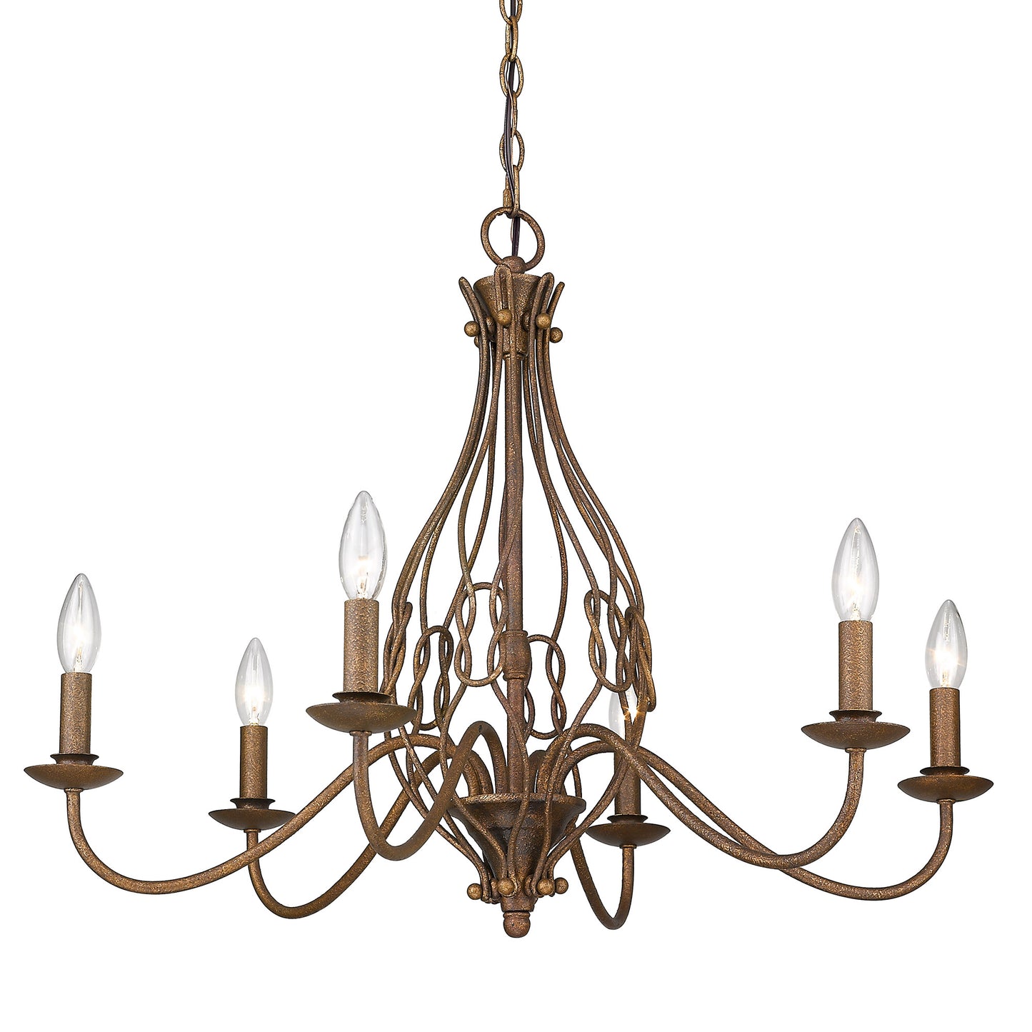 Elizabeth- 6-Light Chandelier in Burnished Chestnut
