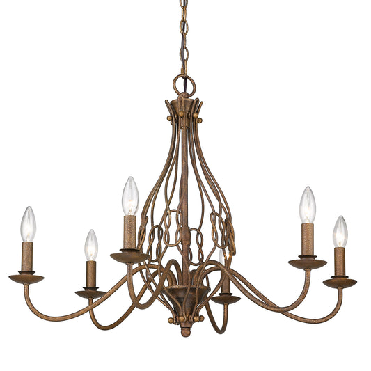 Elizabeth- 6-Light Chandelier in Burnished Chestnut