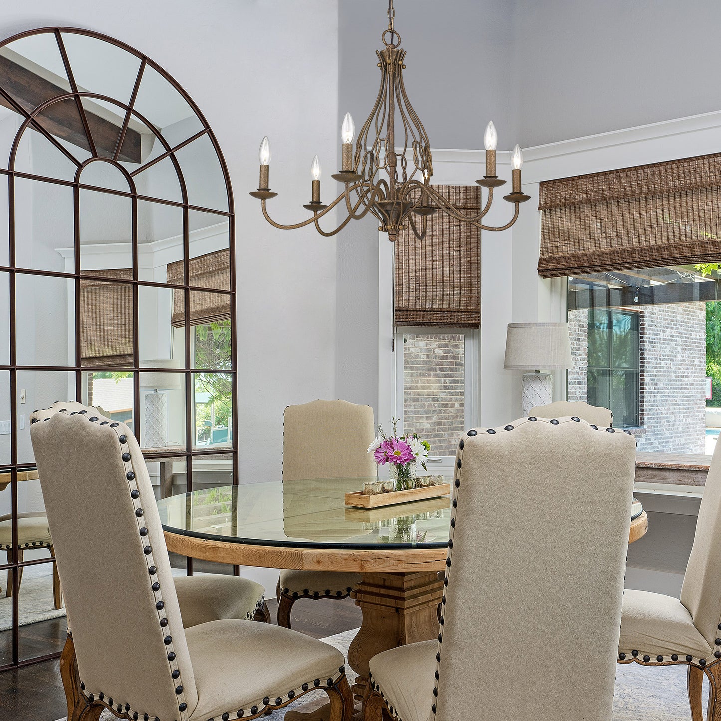 Elizabeth- 6-Light Chandelier in Burnished Chestnut
