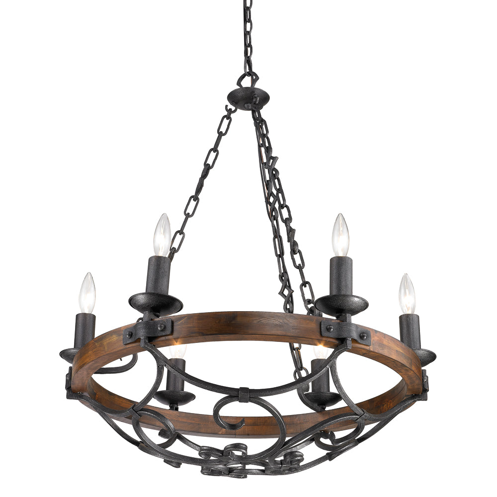 Medusa 6-Light Chandelier in Black Iron