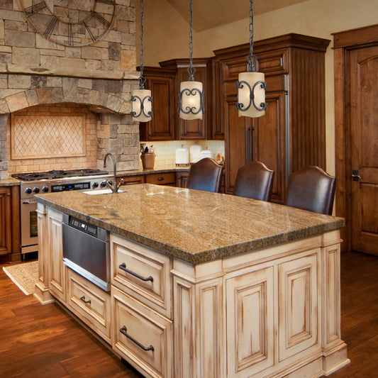 Medusa Mini Pendant in Black Iron with Toscano Glass