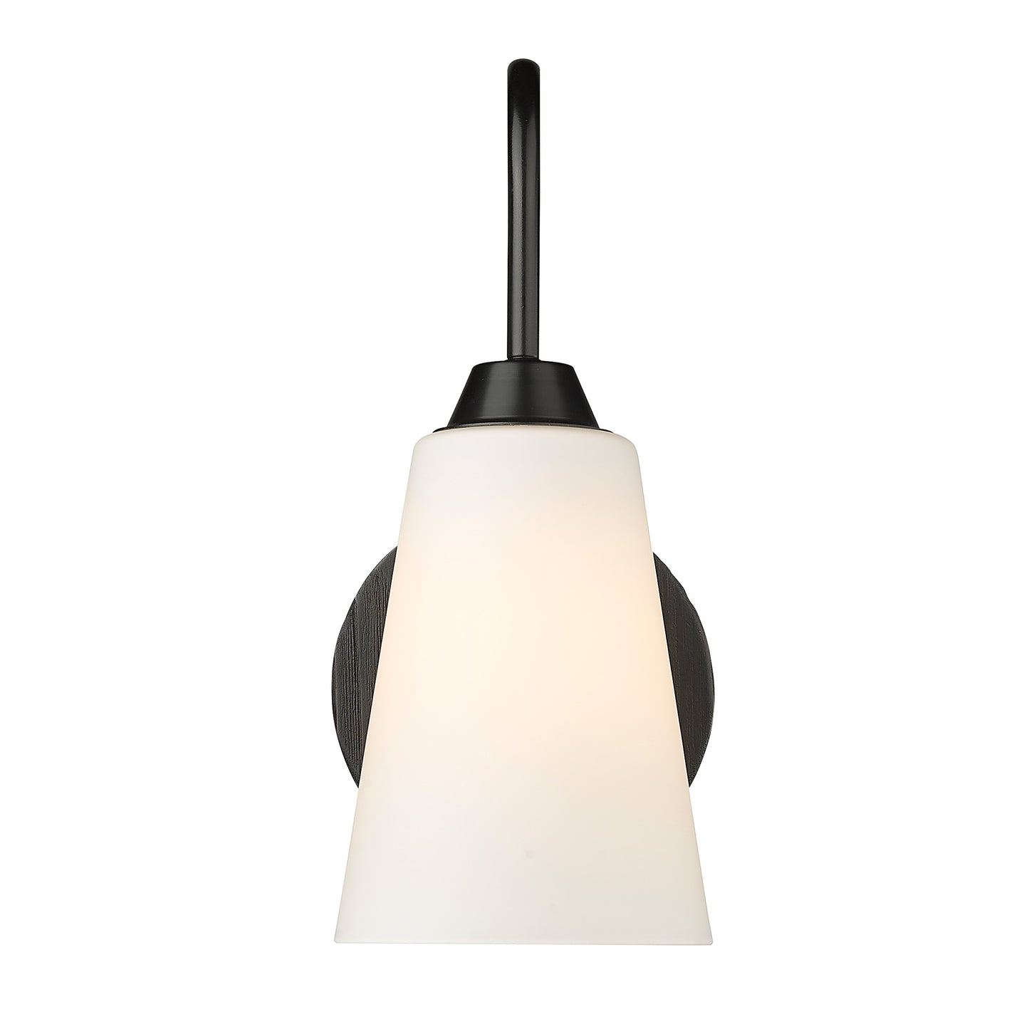 Neela 1 Light Wall Sconce in Matte Black with Opal Glass Shade