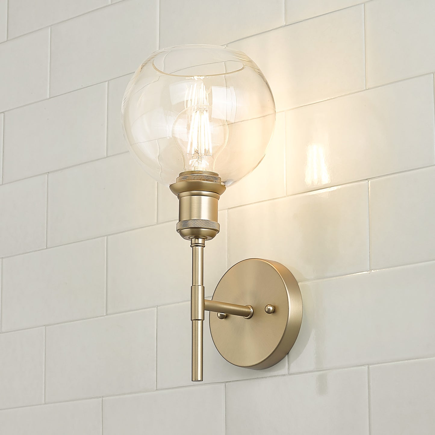 Foley BCB 1 Light Wall Sconce in Brushed Champagne Bronze with Clear Glass Shade