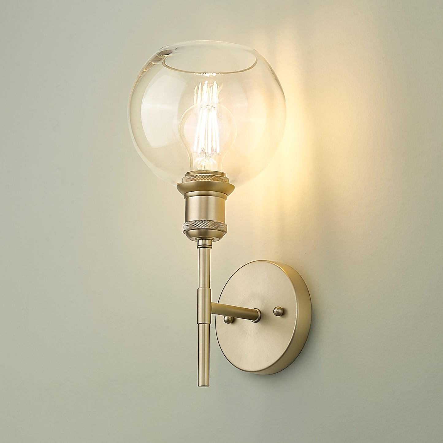 Foley BCB 1 Light Wall Sconce in Brushed Champagne Bronze with Clear Glass Shade