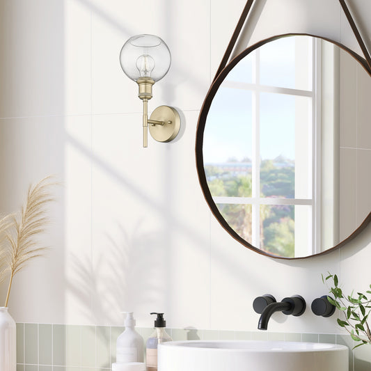 Foley BCB 1 Light Wall Sconce in Brushed Champagne Bronze with Clear Glass Shade