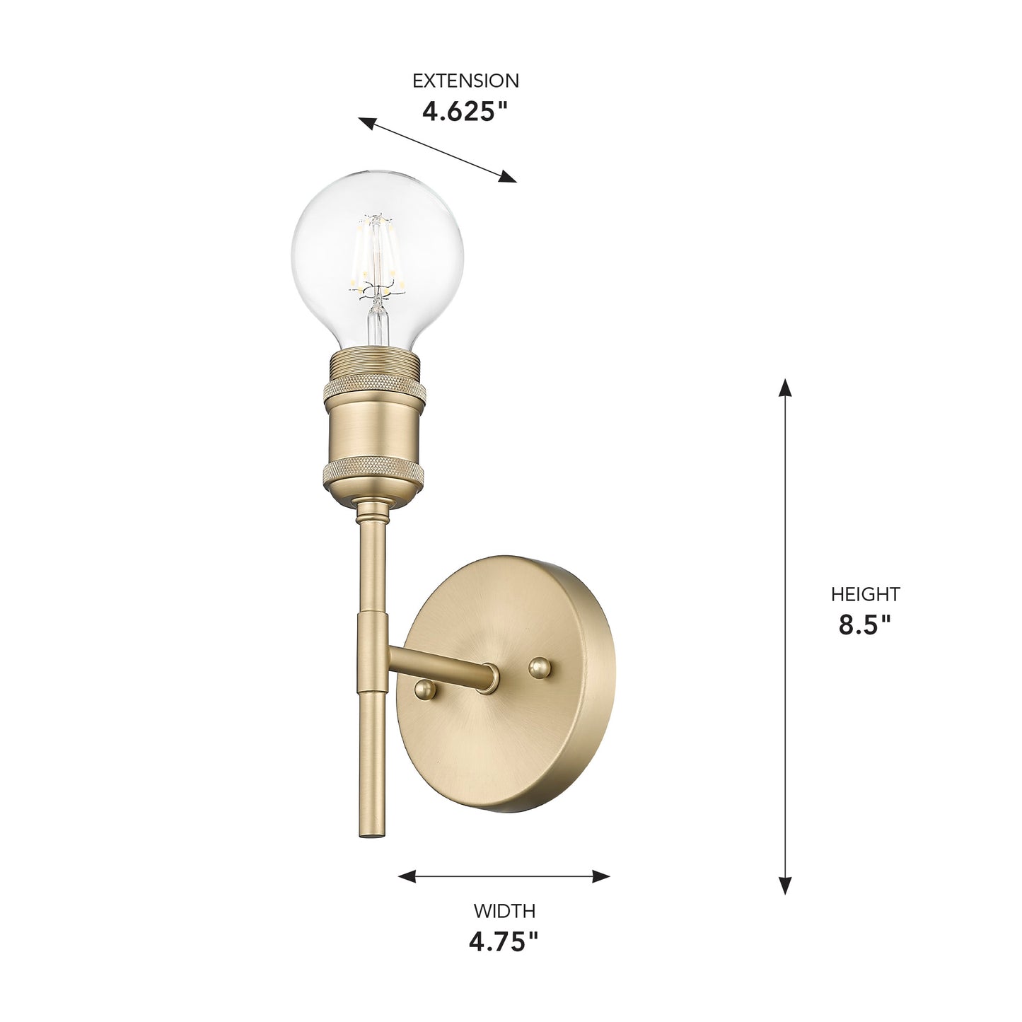 Foley BCB 1 Light Wall Sconce in Brushed Champagne Bronze