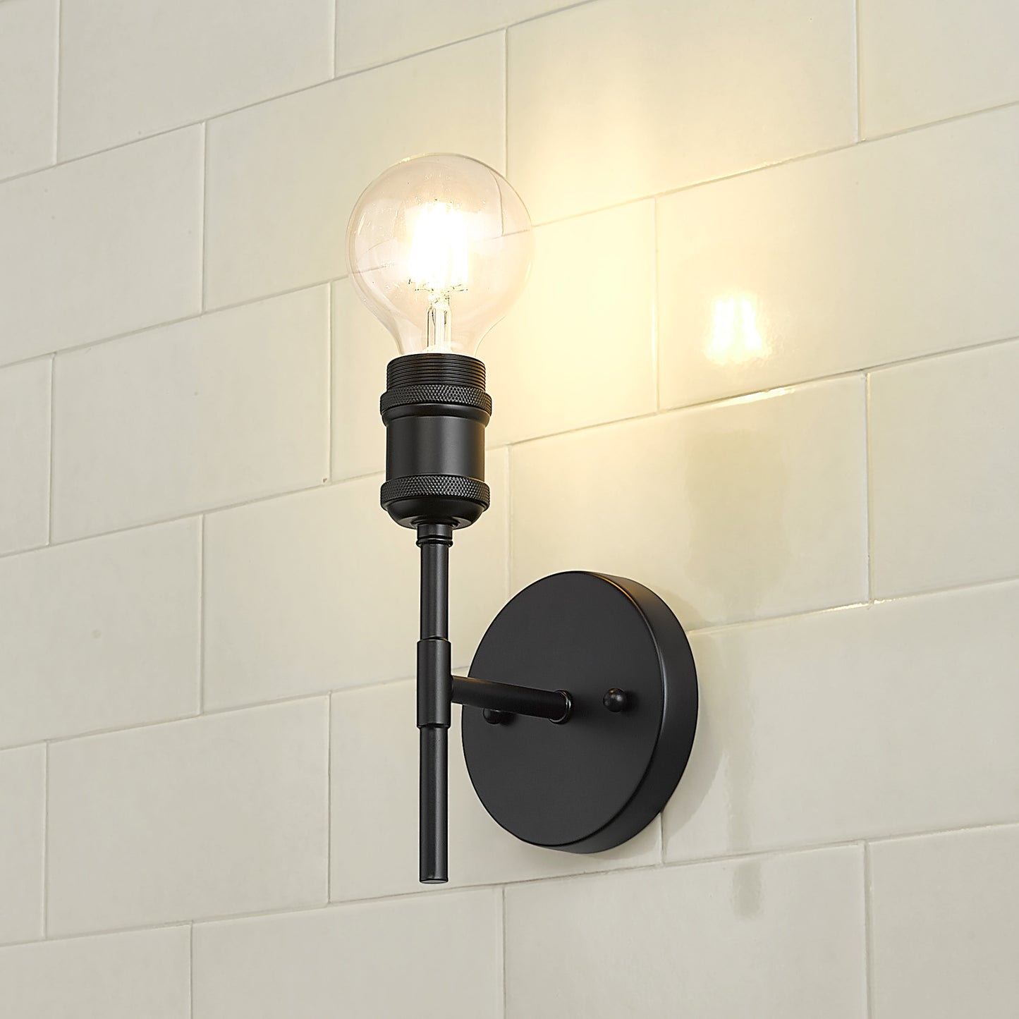 Foley BLK 1 Light Wall Sconce in Matte Black