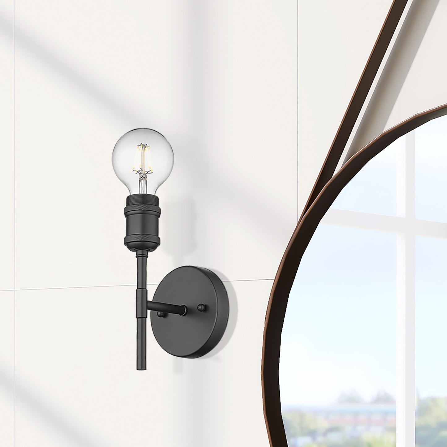 Foley BLK 1 Light Wall Sconce in Matte Black