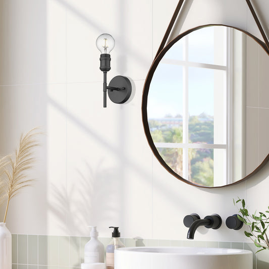 Foley BLK 1 Light Wall Sconce in Matte Black