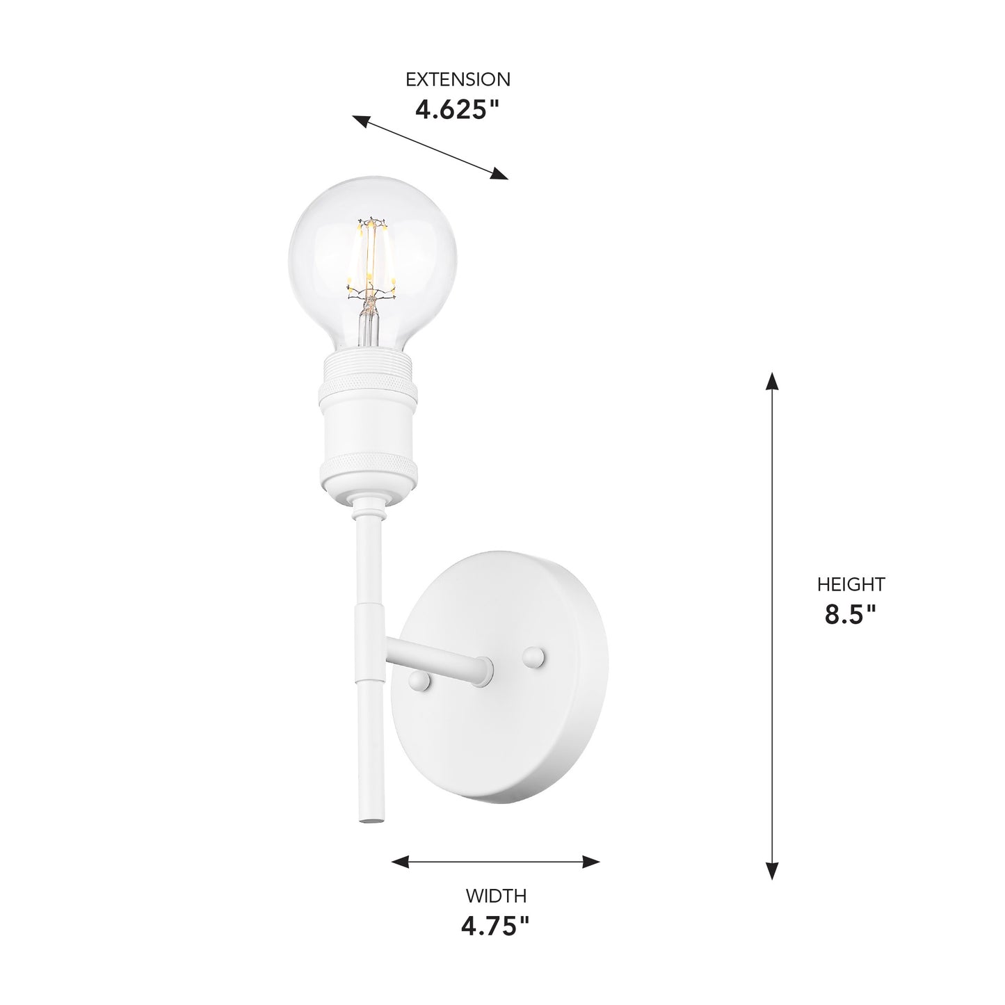 Foley WHT 1 Light Wall Sconce in Matte White