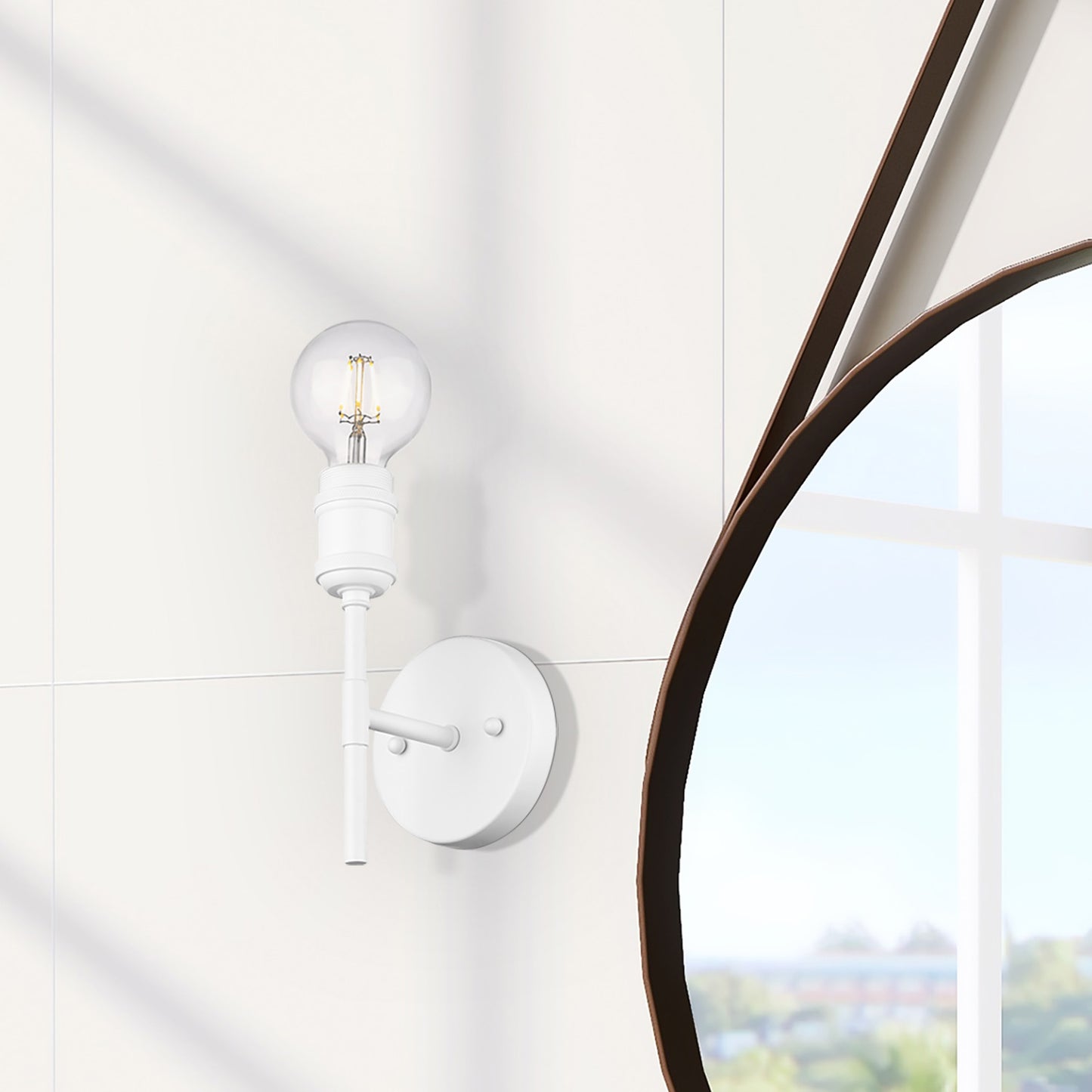 Foley WHT 1 Light Wall Sconce in Matte White