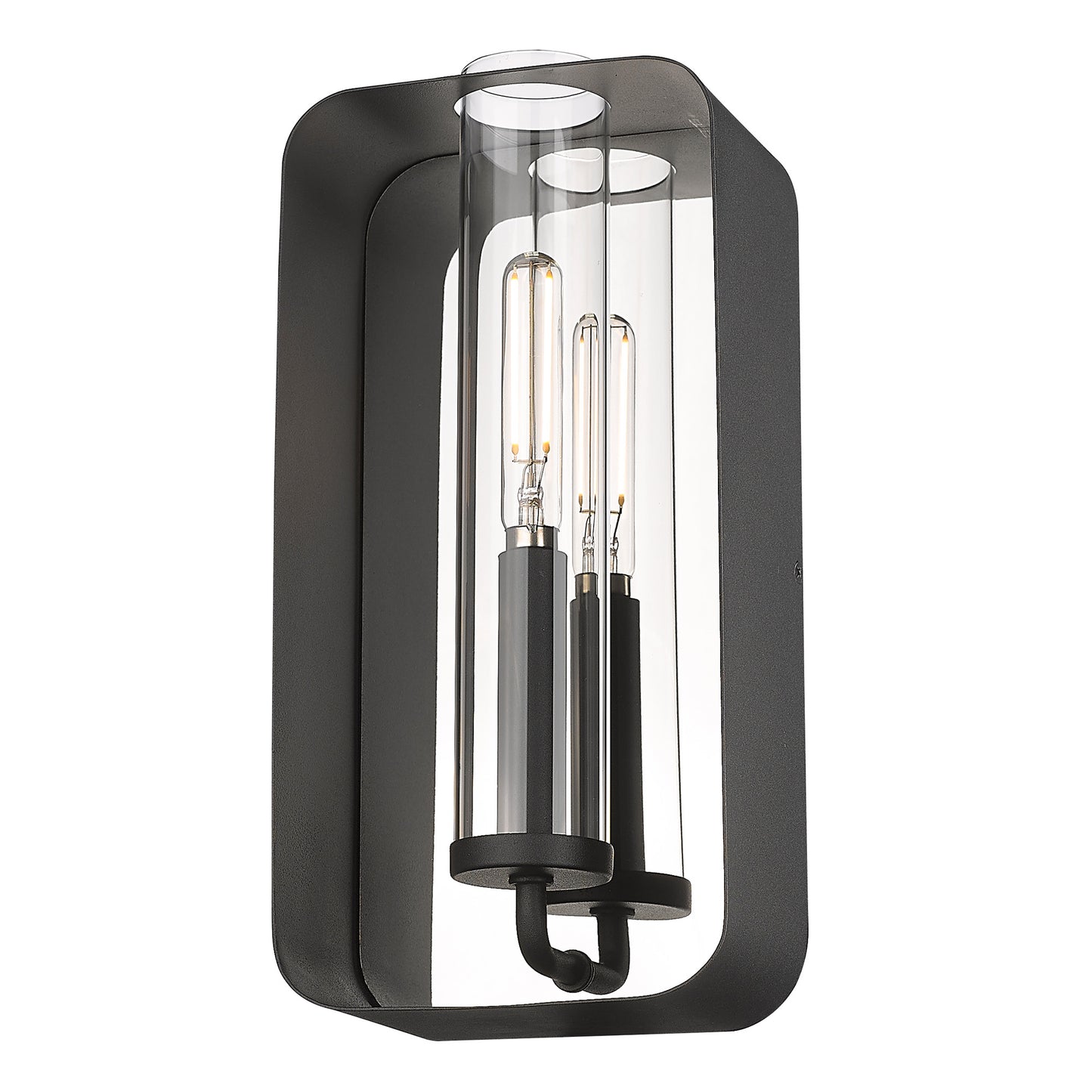 Stratus 2-Light Wall Sconce in Natural Black with Clear Glass