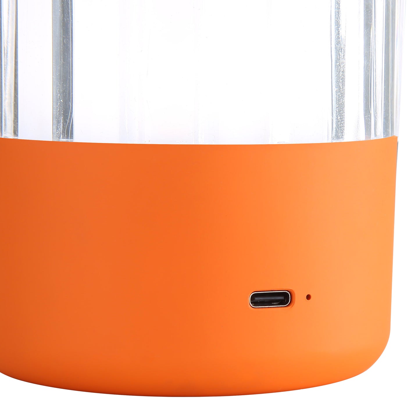Lumina Pod 4" LED Rechargeable Lantern in Matte Orange with ClearAcrylic