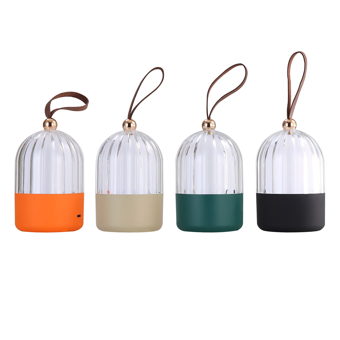 Lumina Pod 4" LED Rechargeable Lantern in Matte White with Clear Acrylic