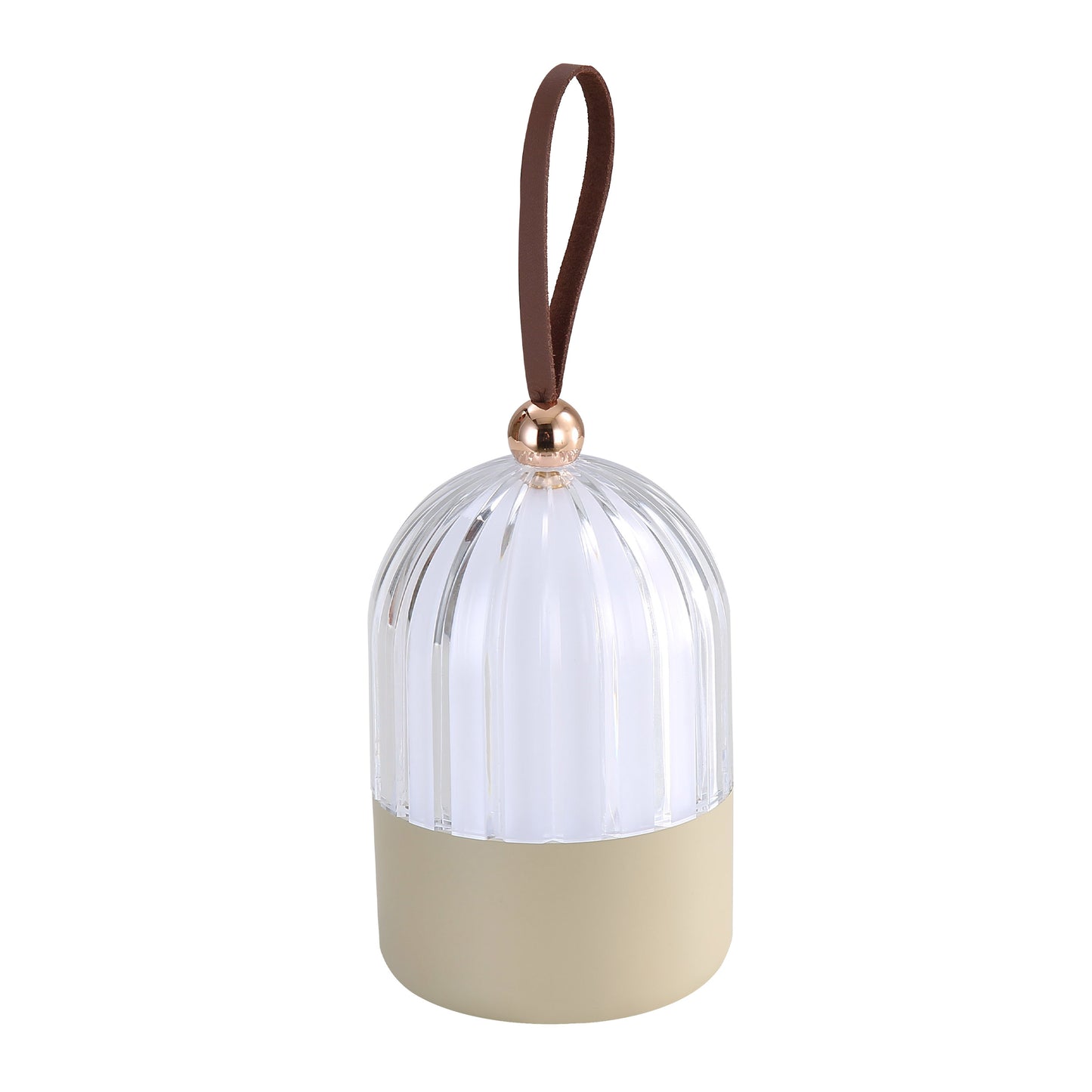 Lumina Pod 4" LED Rechargeable Lantern in Matte White with Clear Acrylic