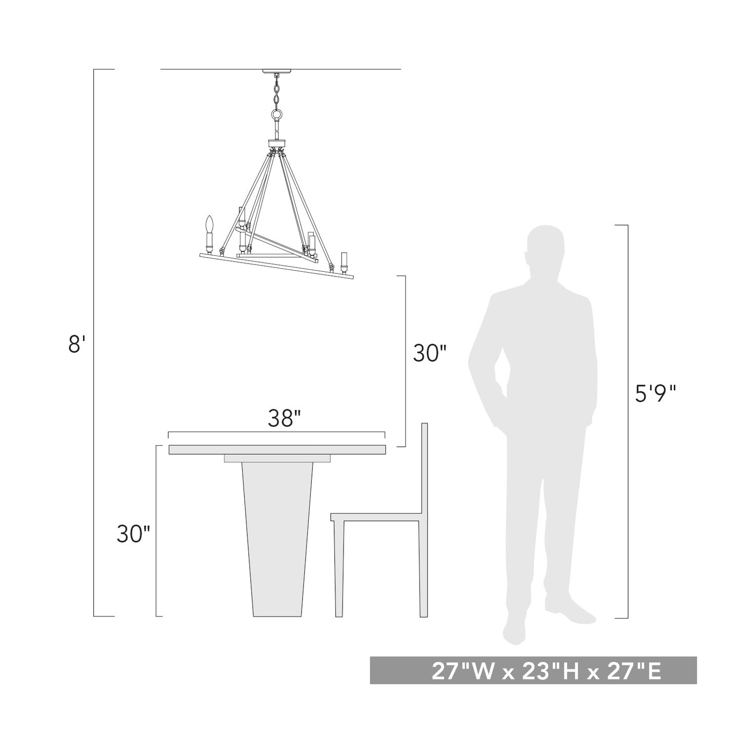 Wexler 6-Light Chandelier in Chrome