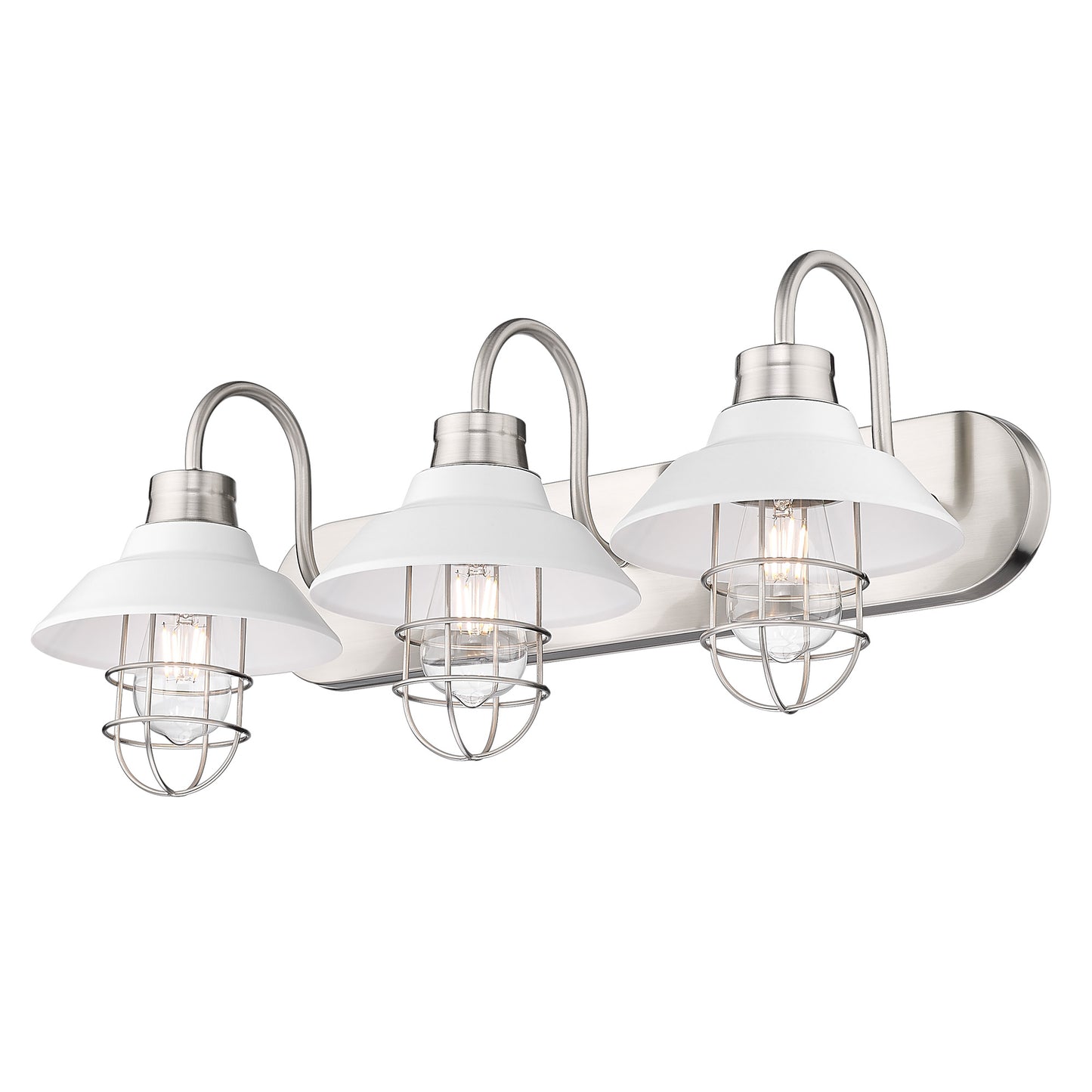 Sade 3-Light Bath Vanity in Pewter with Matte White
