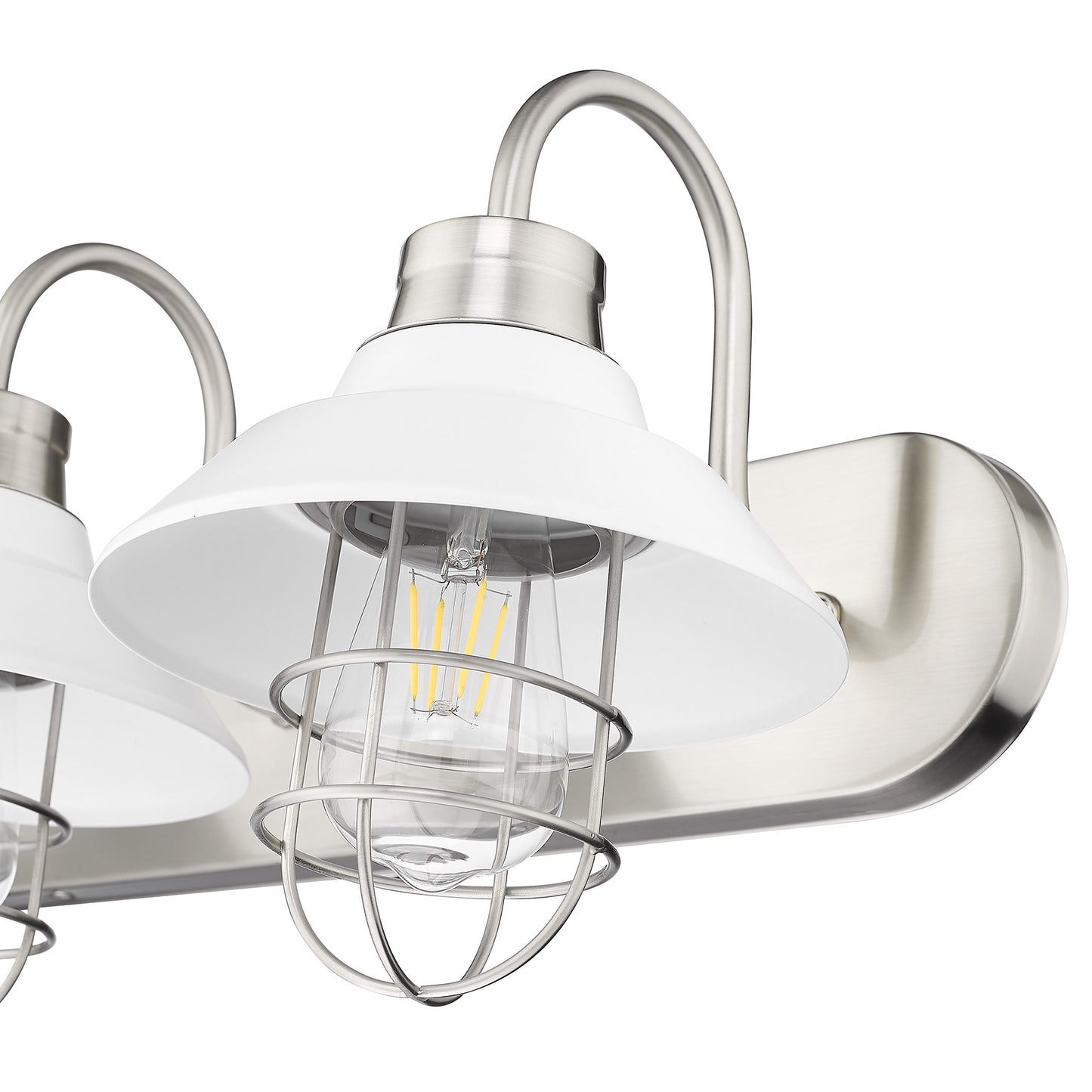 Sade 3-Light Bath Vanity in Pewter with Matte White